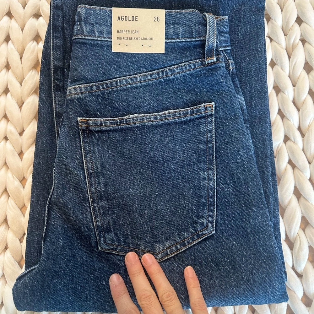 NWT Agolde Harper Mid Rise Straight in Tempo Size 26